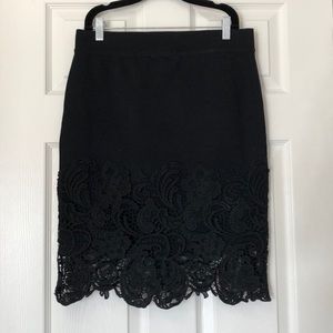 Haute Monde Black Lace Pencil Skirt